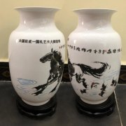 國禮藝術大師言奇、張巖石等藝術陶瓷花瓶定做